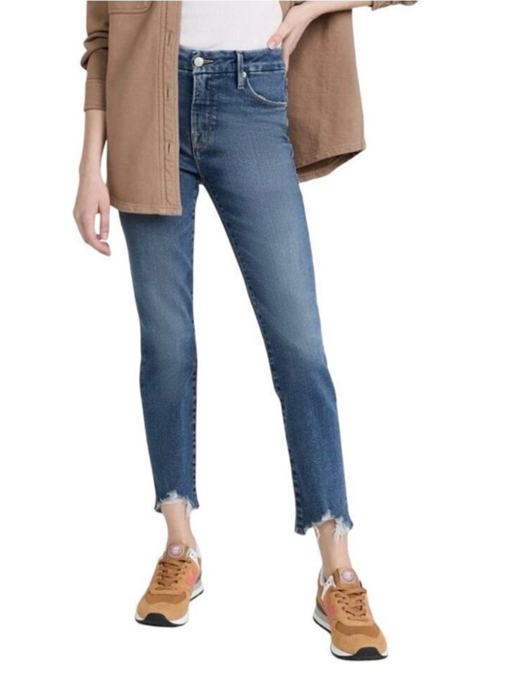 Good American | Good Legs Cigarette Jeans with V-Notched Chopped Hem | Sz 6/28